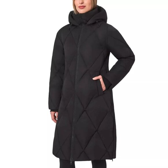Mondetta Small Jacket Quilted Duck Feather Down Fill Parka Hood Parka Coat Black